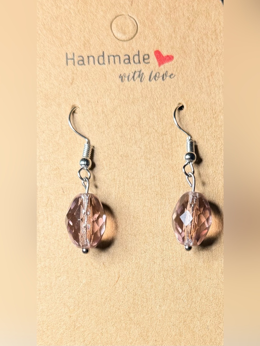 ✨Handmade✨ Pink Crystal Drop Earrings - Hypoallergenic